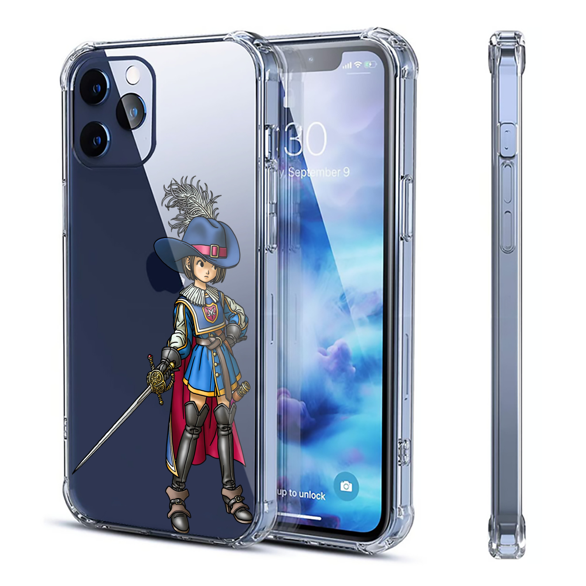 （画像用） ドラゴンクエスト Doragon Kuesuto Dragon Quest 【iPhone 12シリーズ対応】透明スマホケース（クリアソフトケース）